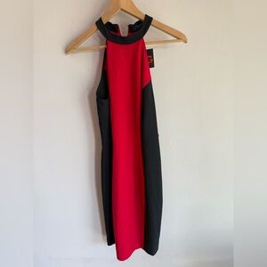 Guess Asymmetrical Red and‎ Black Dress nwt